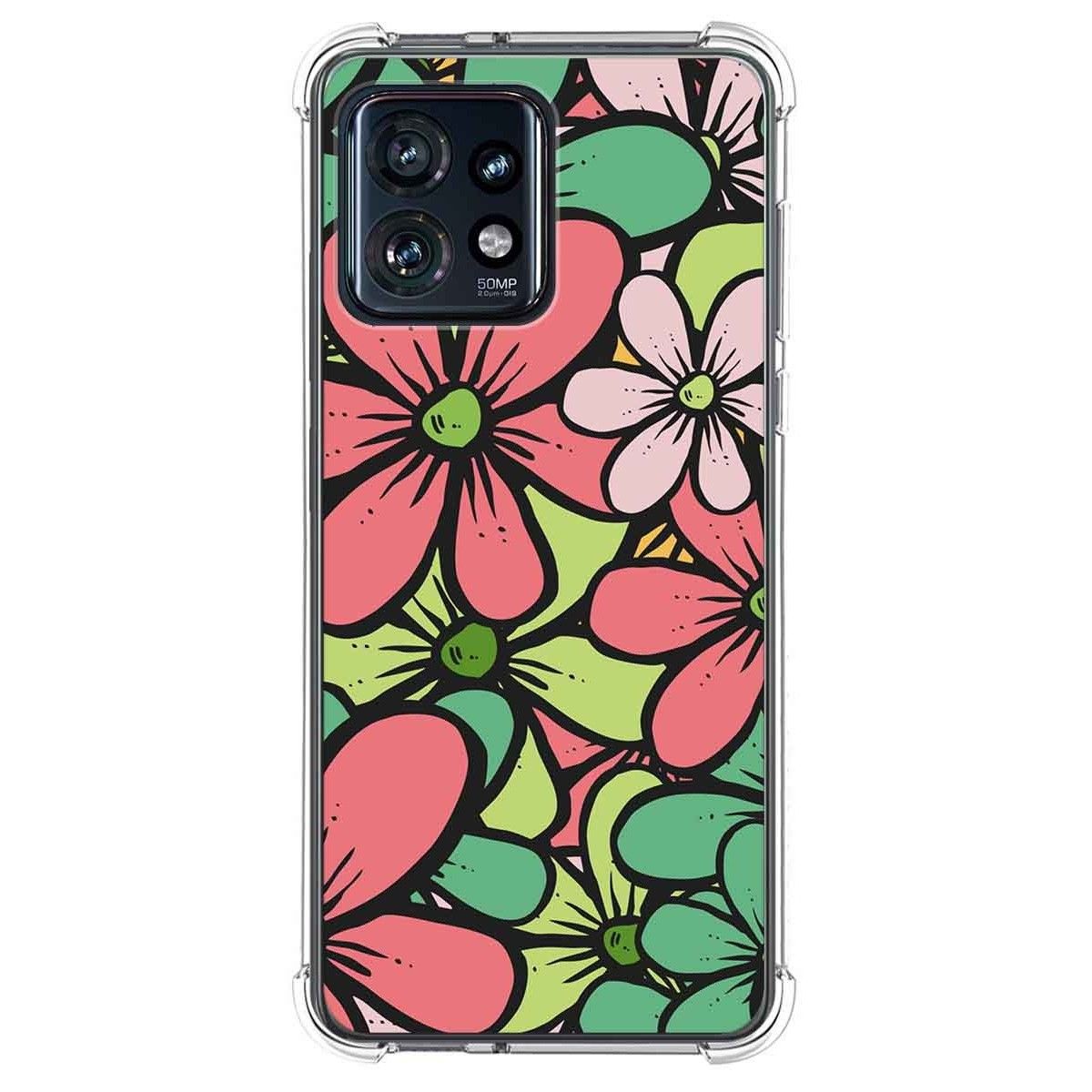 Funda Silicona Antigolpes para Motorola Edge 40 Pro 5G diseño Flores 02 Dibujos