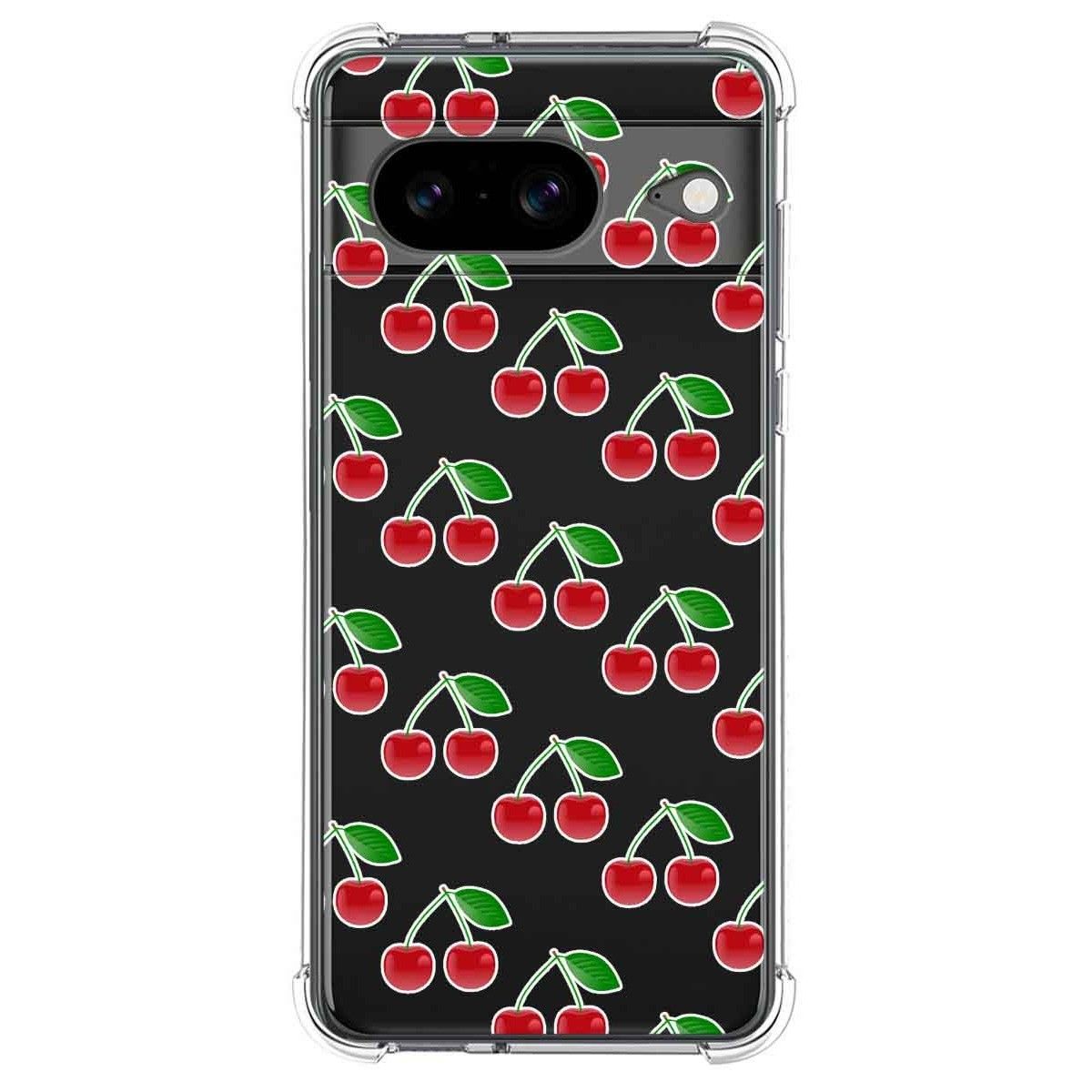 Funda Silicona Antigolpes para Google Pixel 8 5G diseño Cerezas Dibujos
