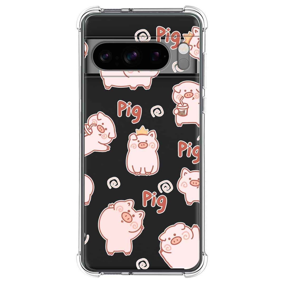 Funda Silicona Antigolpes para Google Pixel 8 Pro 5G diseño Cerdos Dibujos