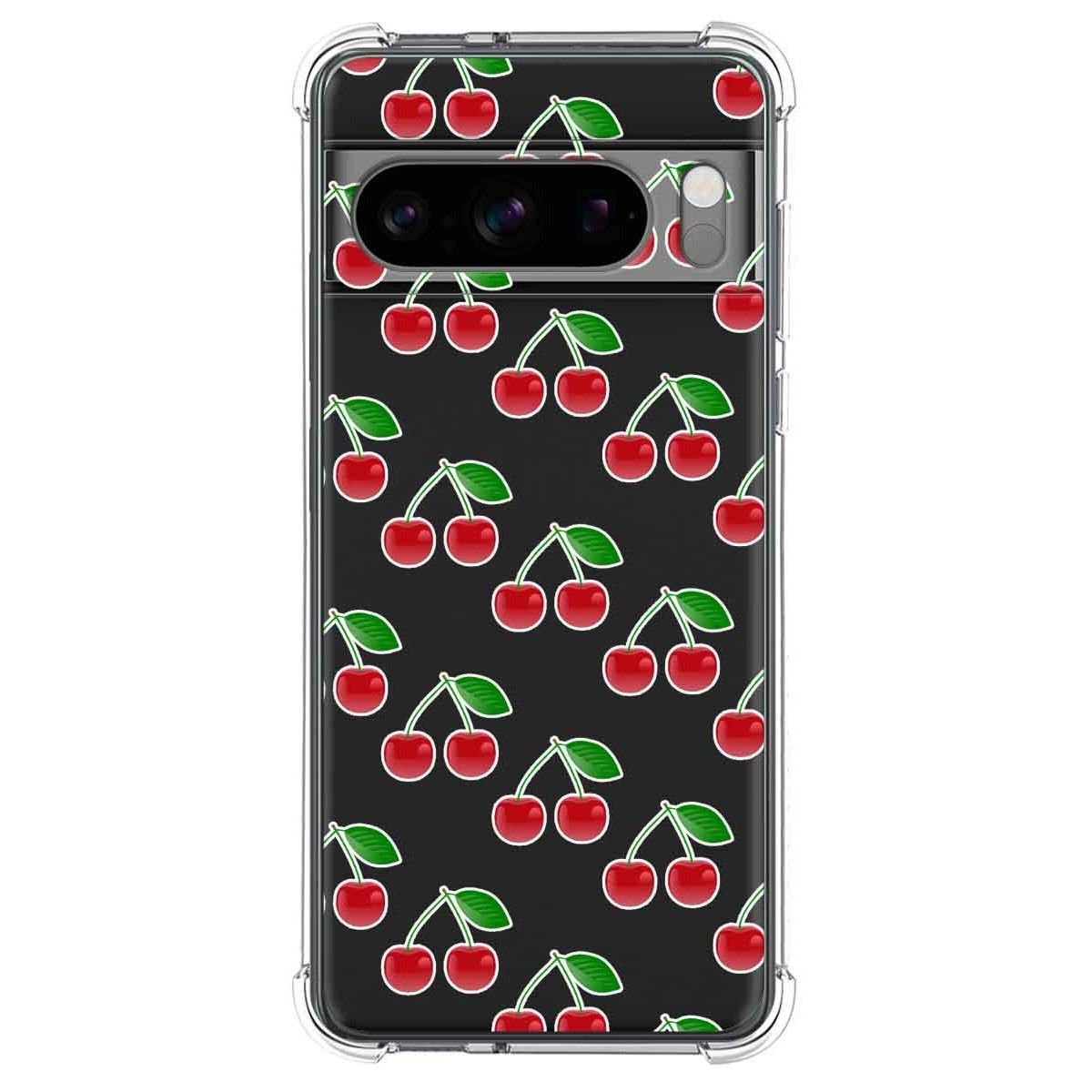 Funda Silicona Antigolpes para Google Pixel 8 Pro 5G diseño Cerezas Dibujos