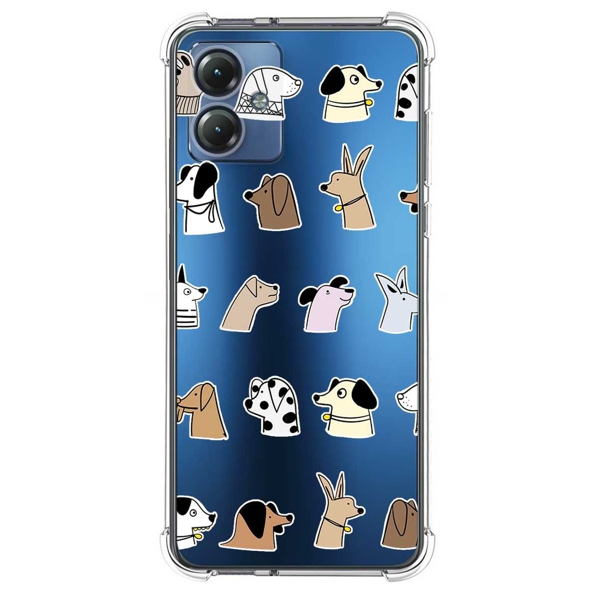 Funda Silicona Antigolpes para Motorola Moto G14 diseño Perros Dibujos