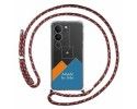 Personaliza tu Funda Colgante Transparente para Vivo V29 5G con Cordon Rosa / Dorado Dibujo Personalizada