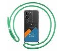 Personaliza tu Funda Colgante Transparente para Vivo V29 5G con Cordon Verde Agua Dibujo Personalizada