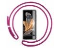 Funda Colgante Transparente para Vivo V29 5G con Cordon Rosa Fucsia