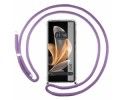 Funda Colgante Transparente para Vivo V29 5G con Cordon Morado