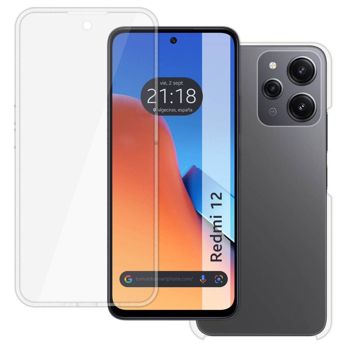 Funda Doble Transparente Pc + Tpu Full Body 360 para Xiaomi Redmi 12