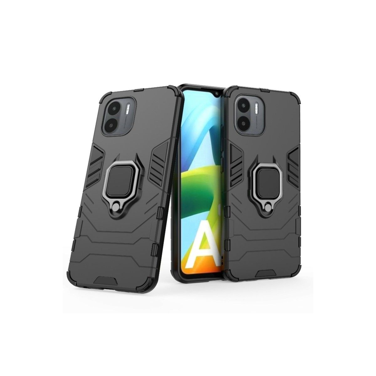 Funda Tough Armor con Anillo Giratorio Negra para Xiaomi Redmi A1 / A2