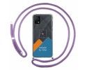 Personaliza tu Funda Colgante Transparente para TCL 406 con Cordon Morado Dibujo Personalizada