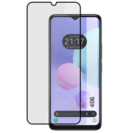 Protector Cristal Templado Completo 5D Full Glue Negro para TCL 406 Vidrio