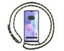Funda Colgante Transparente para TCL 406 con Cordon Verde / Dorado