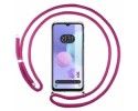 Funda Colgante Transparente para TCL 406 con Cordon Rosa Fucsia