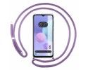 Funda Colgante Transparente para TCL 406 con Cordon Morado