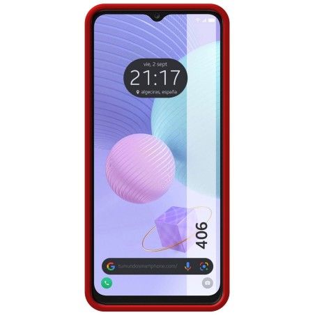 Funda Silicona Líquida Ultra Suave para TCL 406 Color Roja
