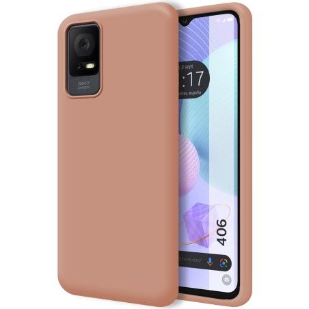 Funda Silicona Líquida Ultra Suave para TCL 406 Color Rosa