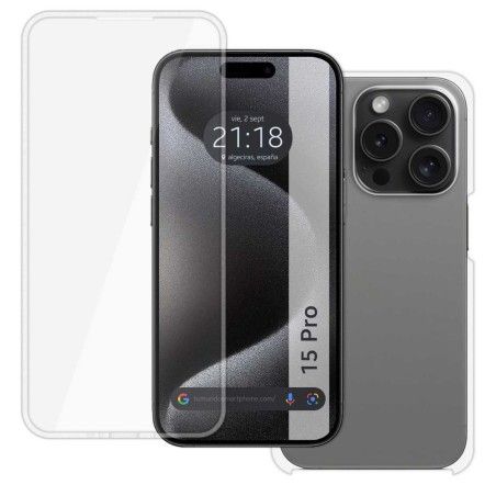 Funda Doble Transparente Pc + Tpu Full Body 360 para Iphone 15 Pro (6.1)