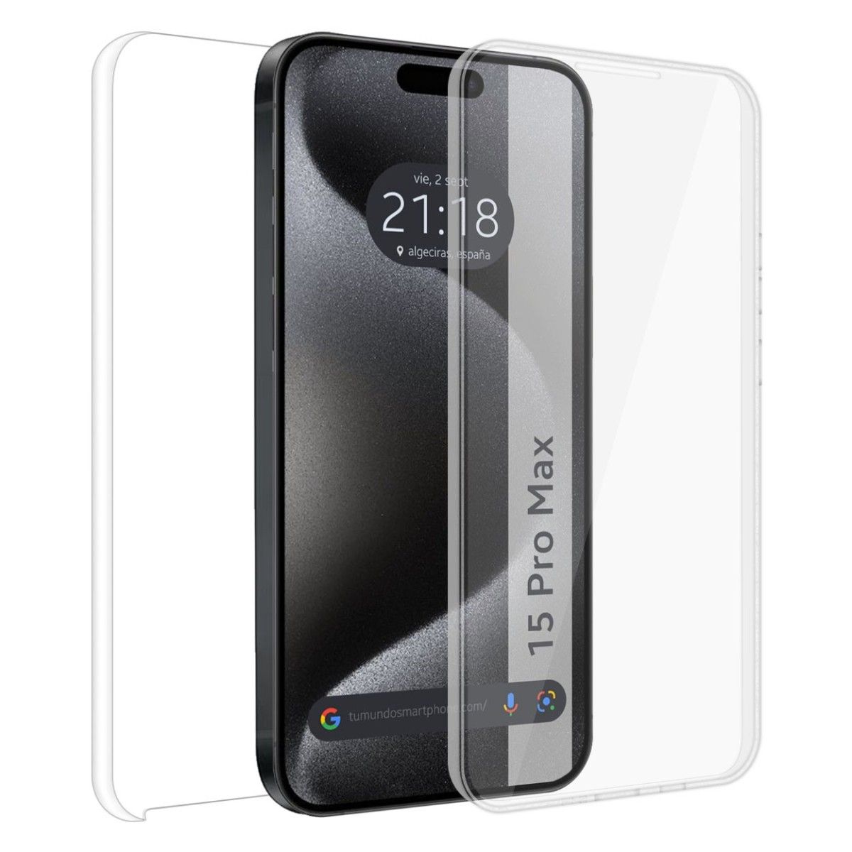 Funda Doble Transparente Pc + Tpu Full Body 360 para Iphone 15 Pro Max (6.7)