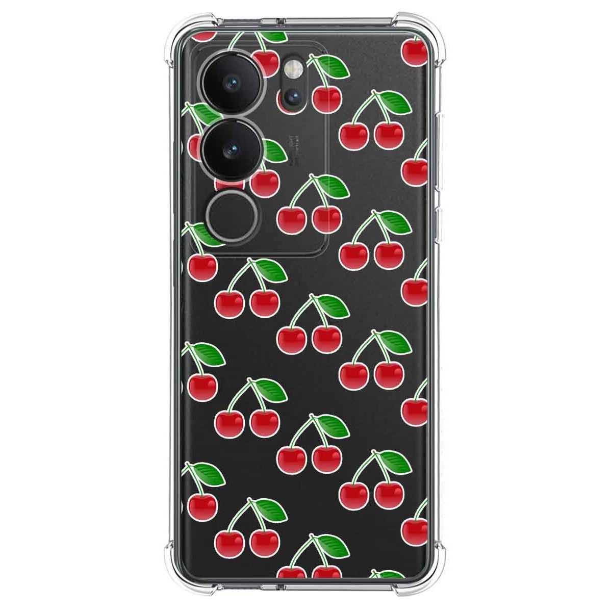 Funda Silicona Antigolpes para Vivo V29 5G diseño Cerezas Dibujos