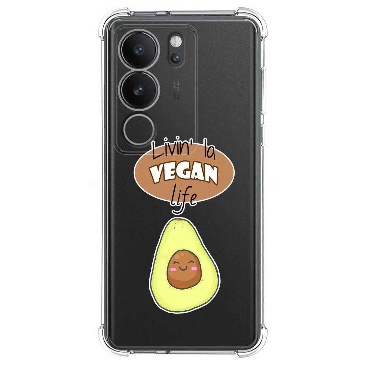 Funda Silicona Antigolpes para Vivo V29 5G diseño Vegan Life Dibujos