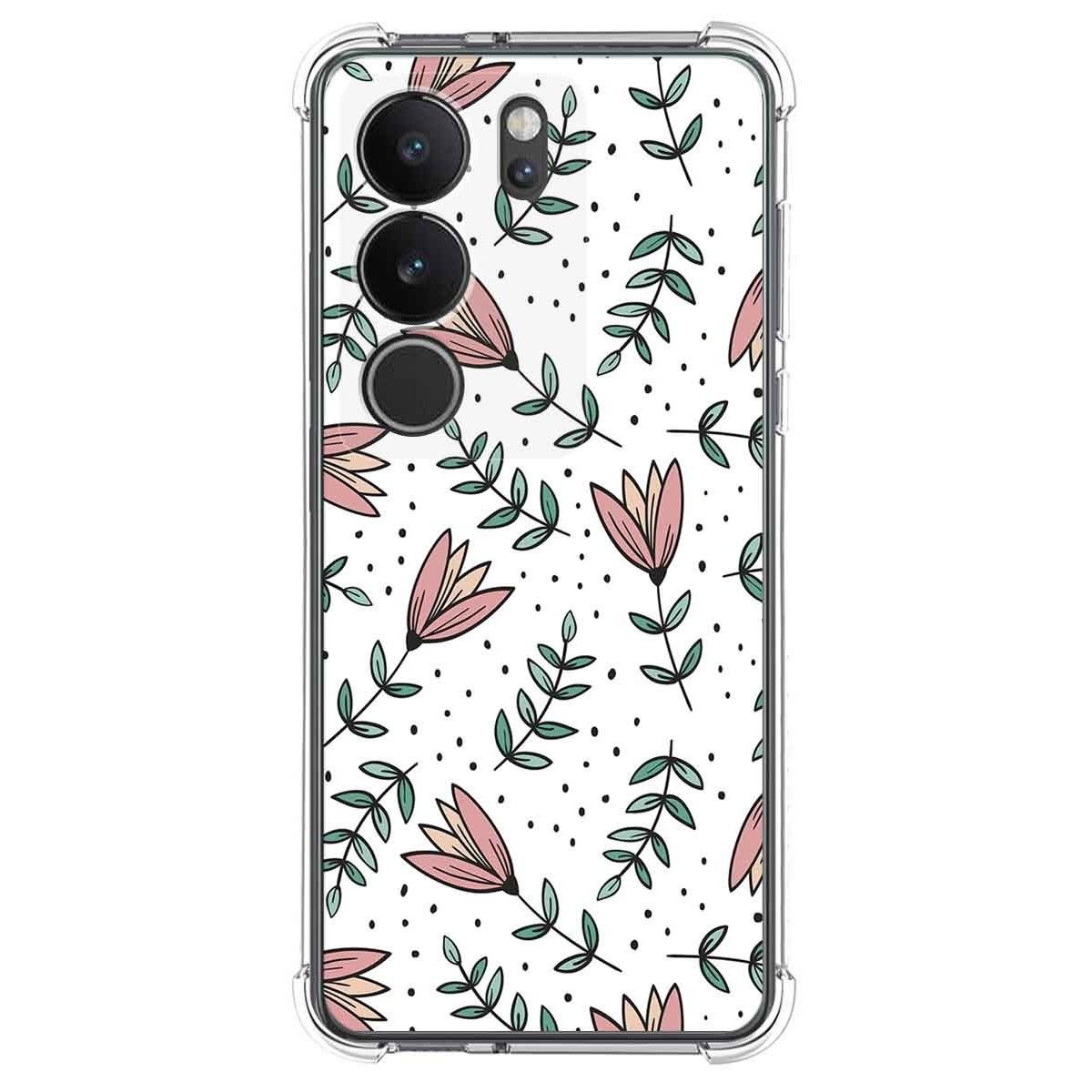 Funda Silicona Antigolpes para Vivo V29 5G diseño Flores 01 Dibujos