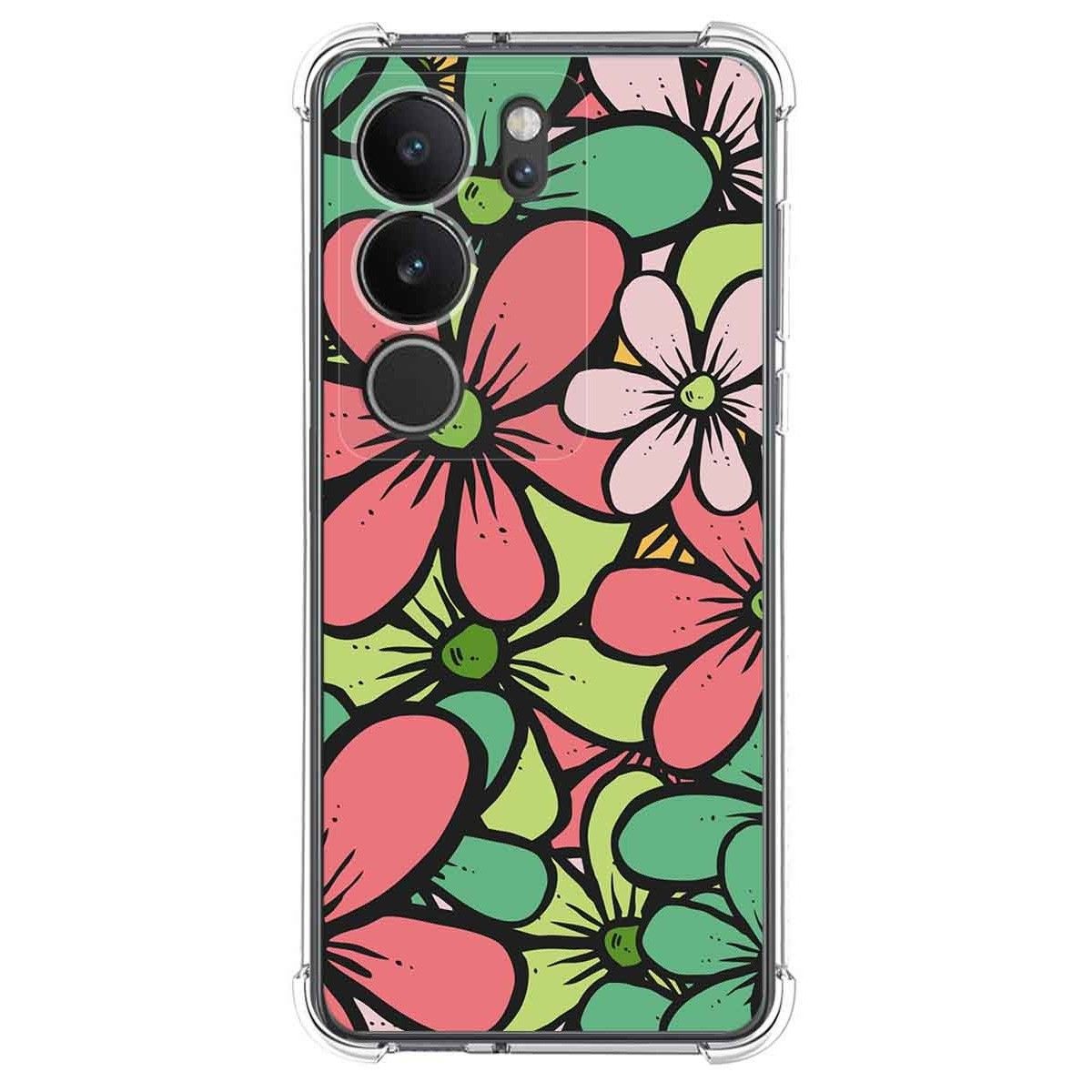Funda Silicona Antigolpes para Vivo V29 5G diseño Flores 02 Dibujos