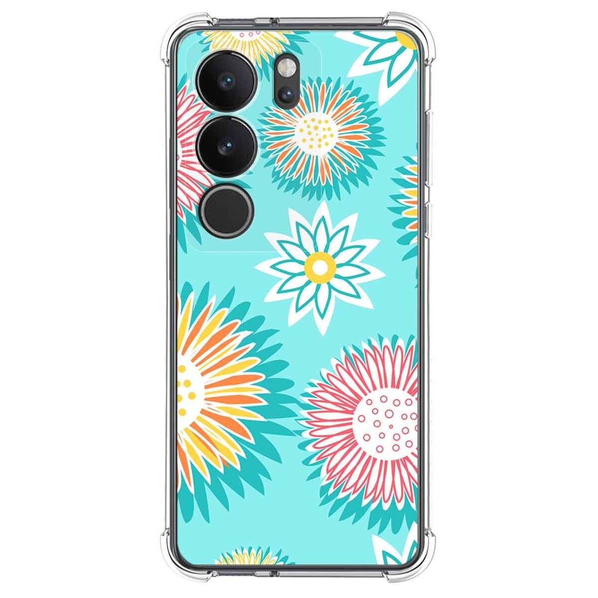 Funda Silicona Antigolpes para Vivo V29 5G diseño Flores 05 Dibujos