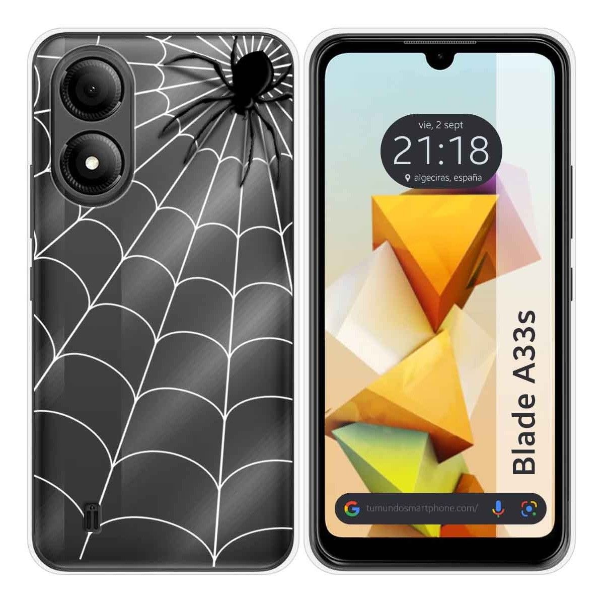 Funda Silicona Transparente para Zte Blade A33s diseño Araña Dibujos