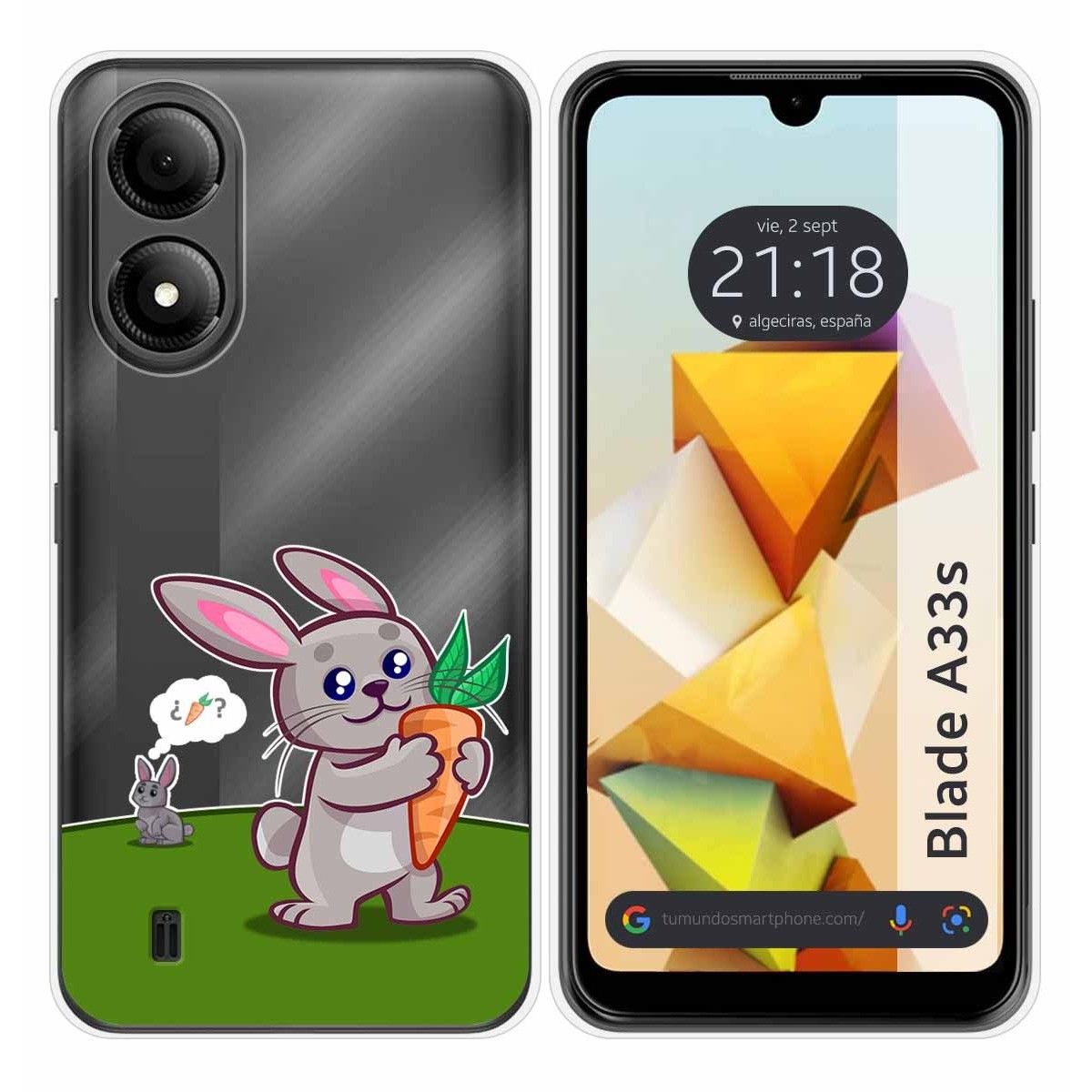 Funda Silicona Transparente para Zte Blade A33s diseño Conejo Dibujos