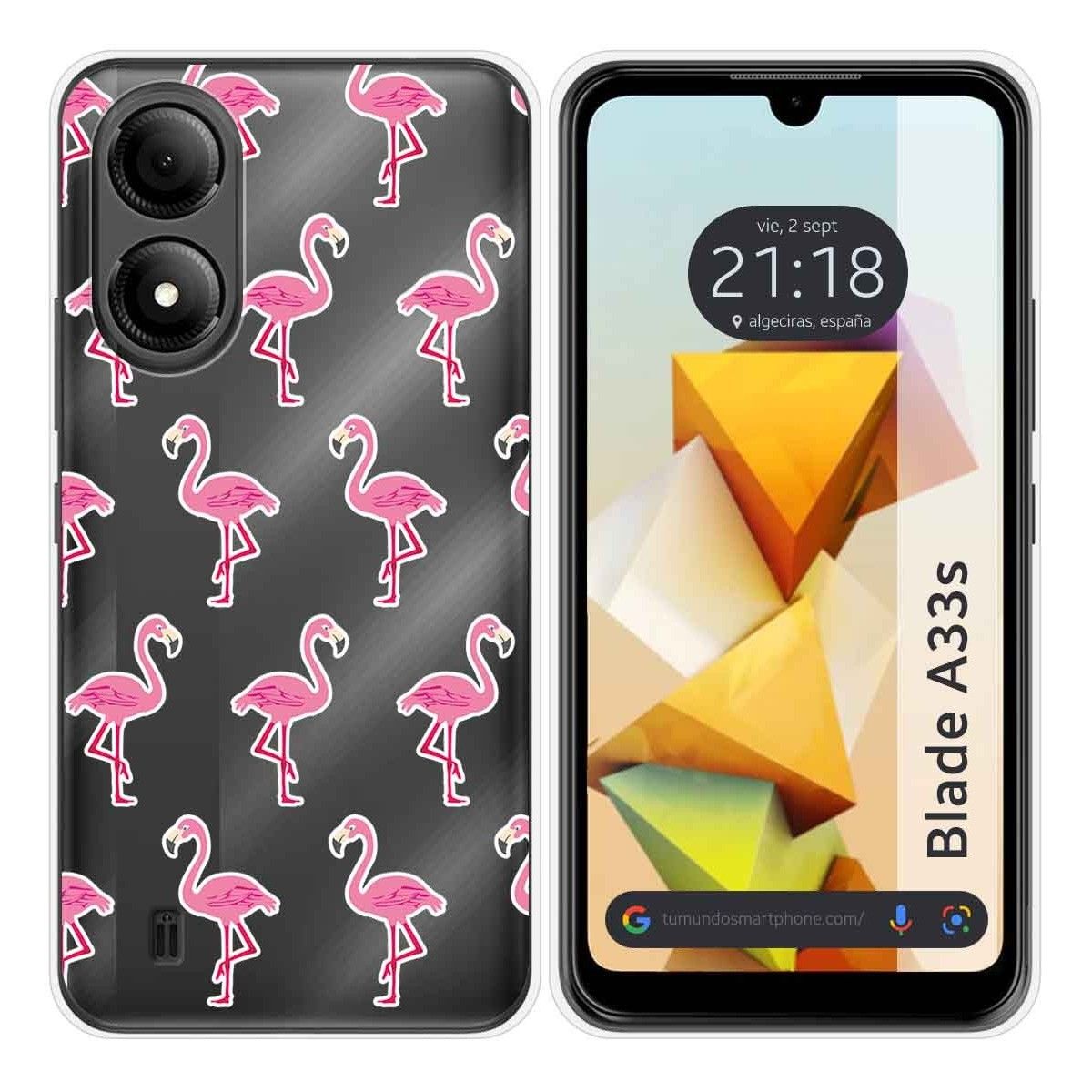 Funda Silicona Transparente para Zte Blade A33s diseño Flamenco Dibujos