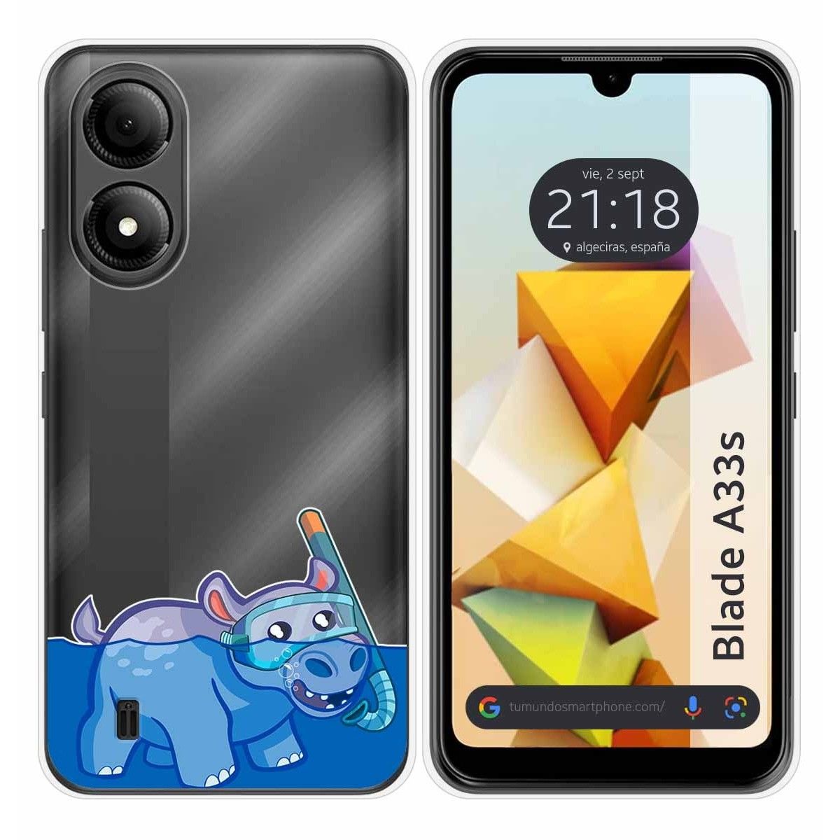 Funda Silicona Transparente para Zte Blade A33s diseño Hipo Dibujos