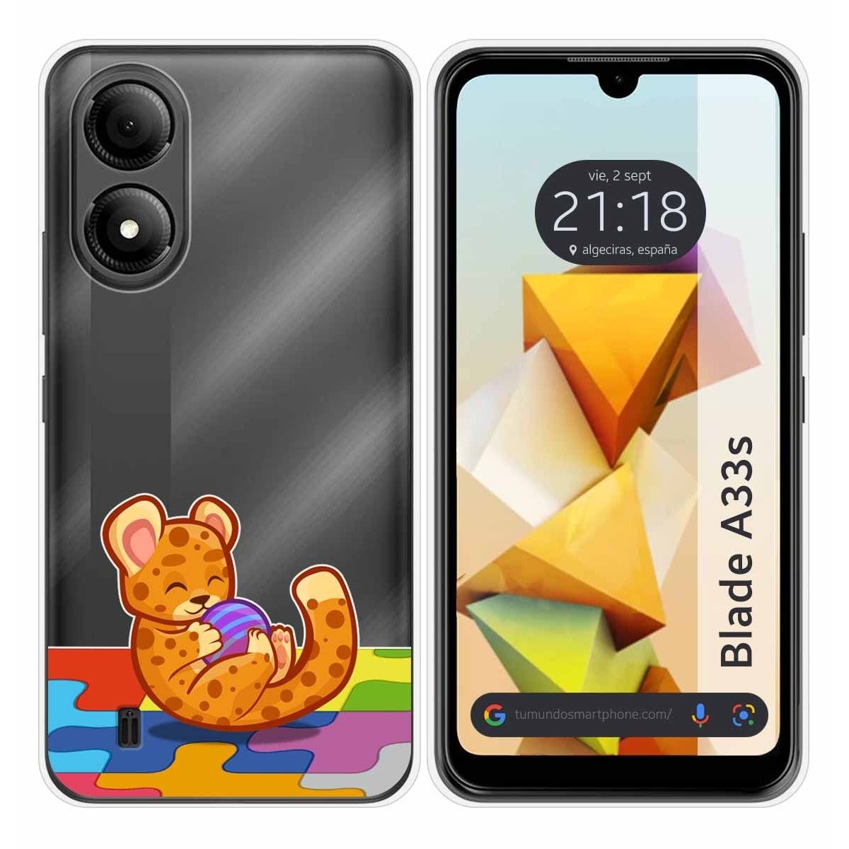 Funda Silicona Transparente para Zte Blade A33s diseño Leopardo Dibujos