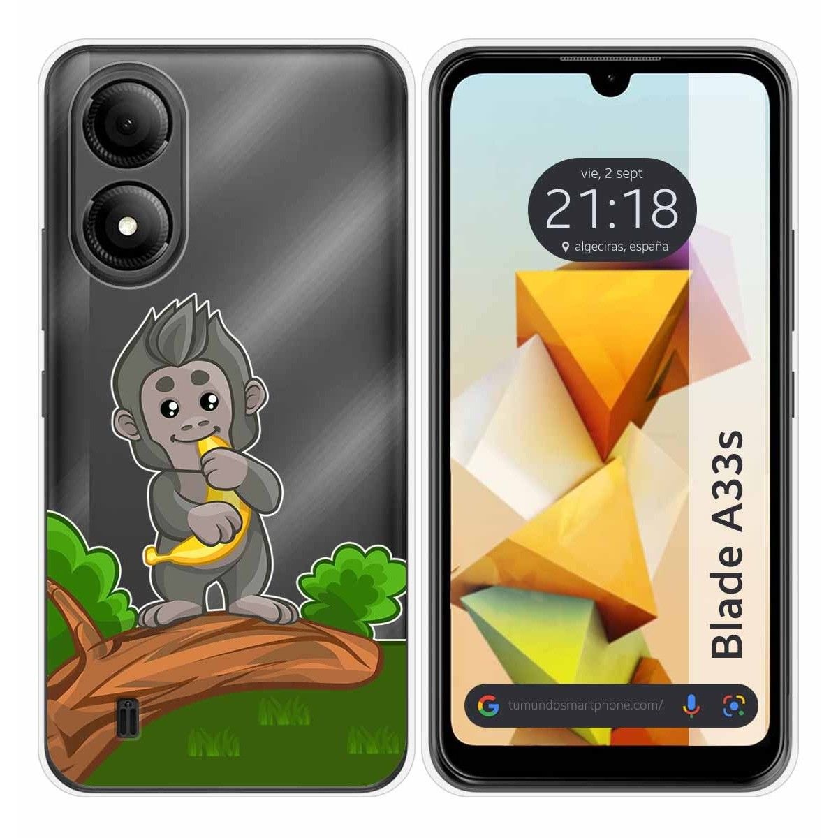 Funda Silicona Transparente para Zte Blade A33s diseño Mono Dibujos