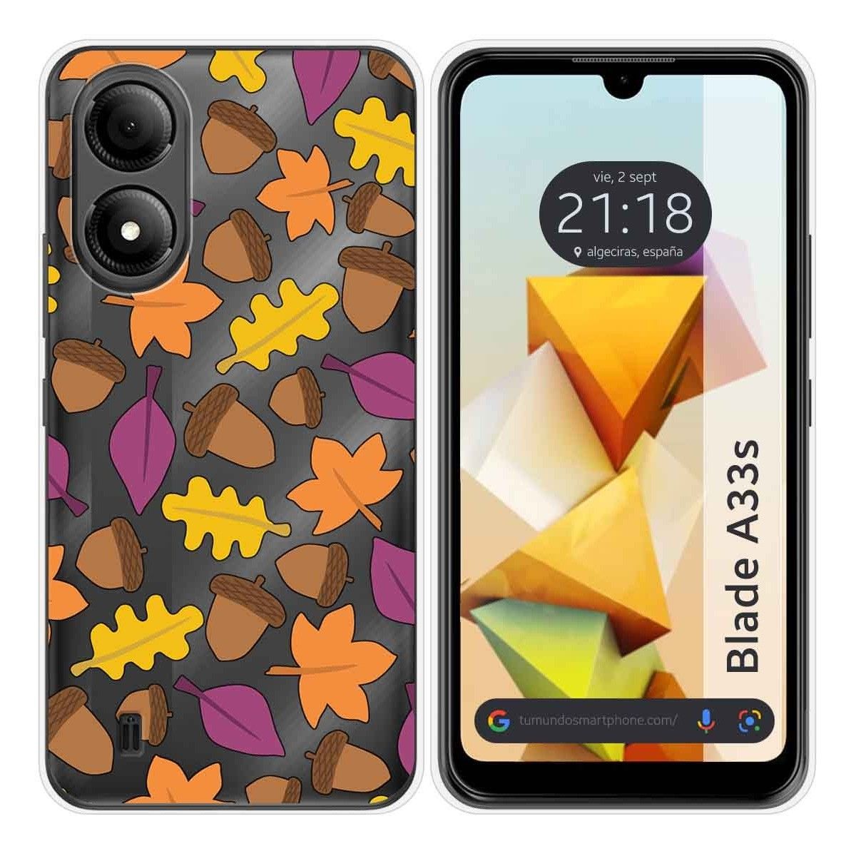 Funda Silicona Transparente para Zte Blade A33s diseño Otoño Dibujos