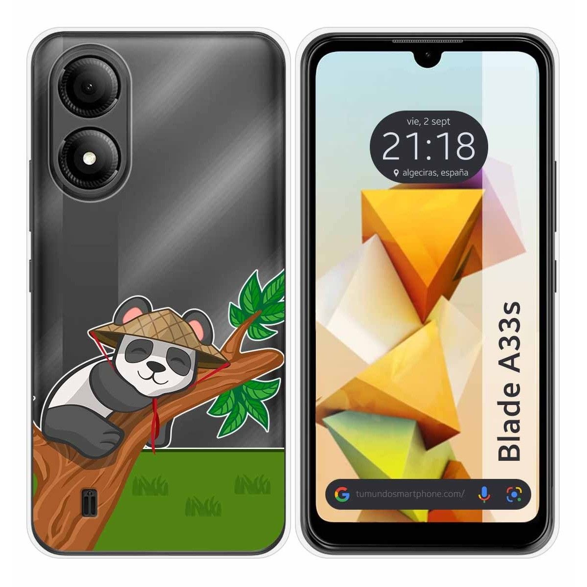 Funda Silicona Transparente para Zte Blade A33s diseño Panda Dibujos