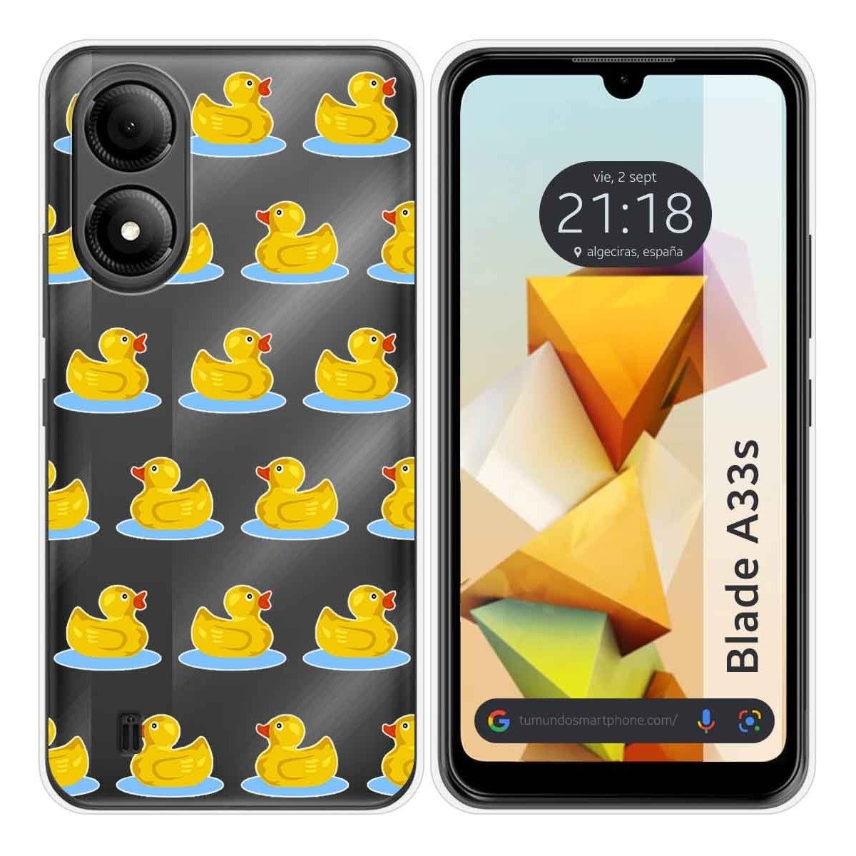 Funda Silicona Transparente para Zte Blade A33s diseño Pato Dibujos