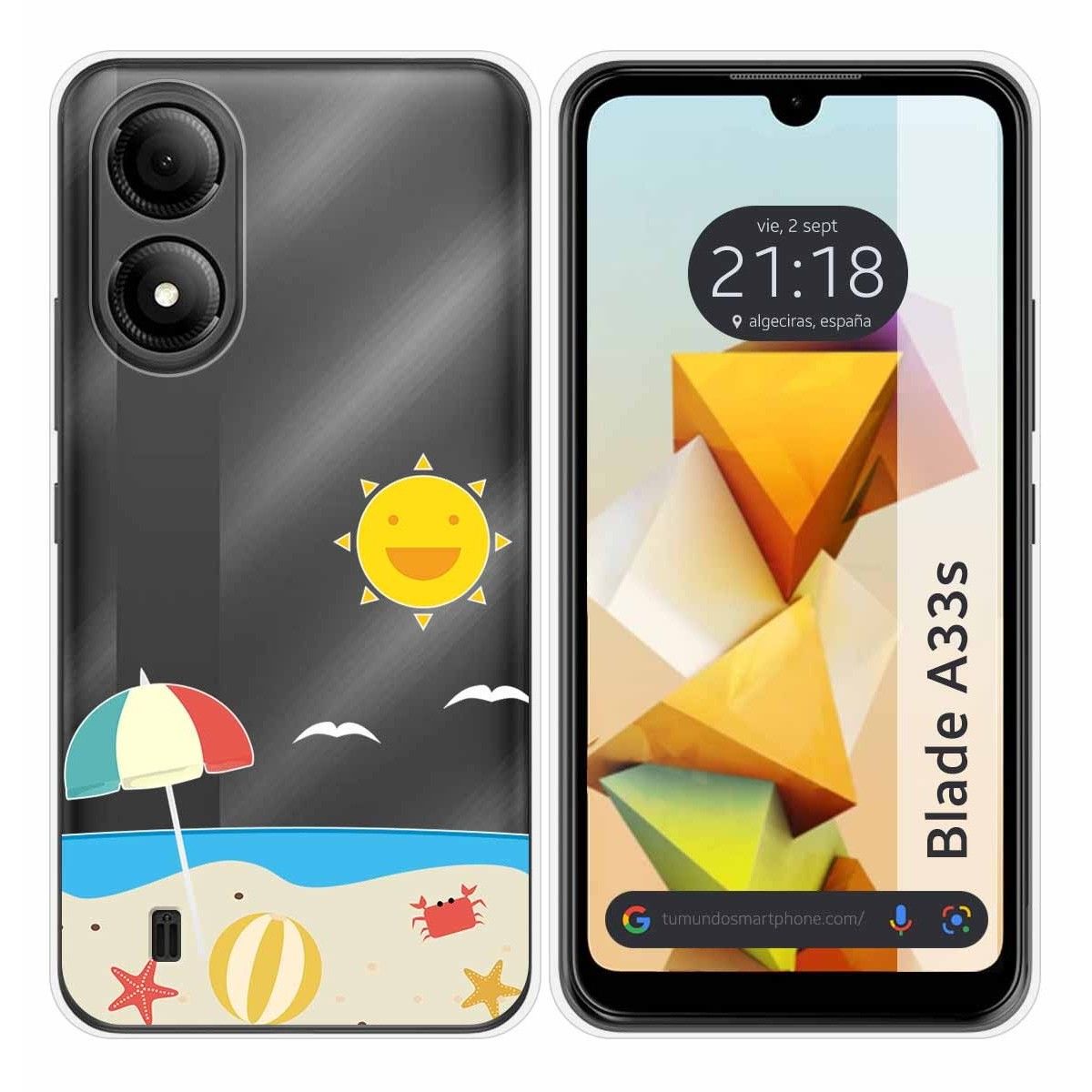 Funda Silicona Transparente para Zte Blade A33s diseño Playa Dibujos