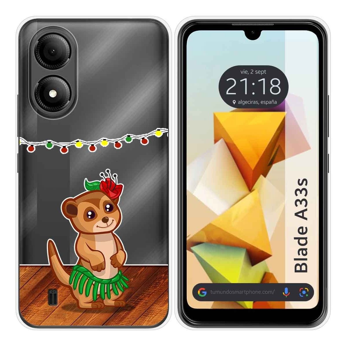 Funda Silicona Transparente para Zte Blade A33s diseño Suricata Dibujos