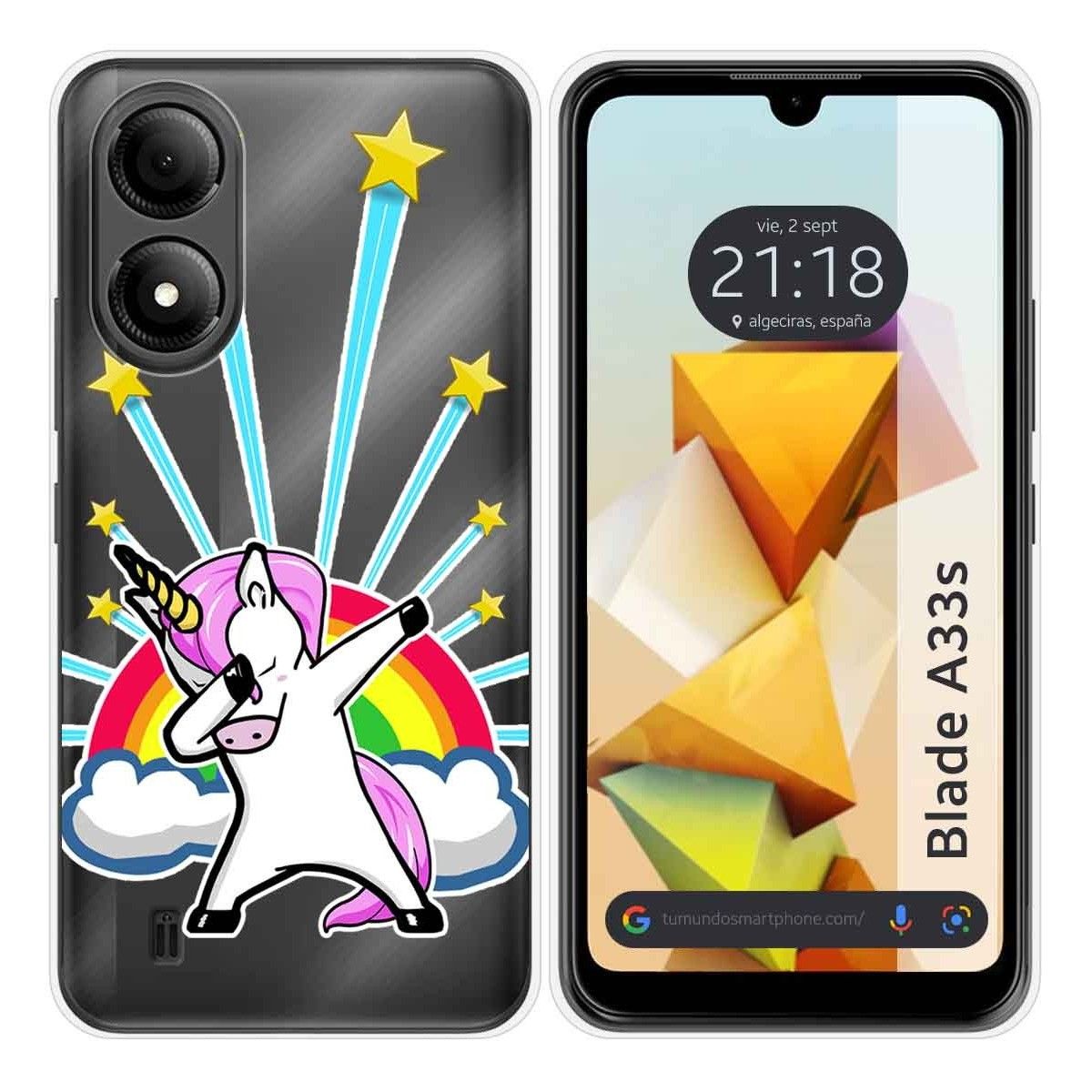 Funda Silicona Transparente para Zte Blade A33s diseño Unicornio Dibujos
