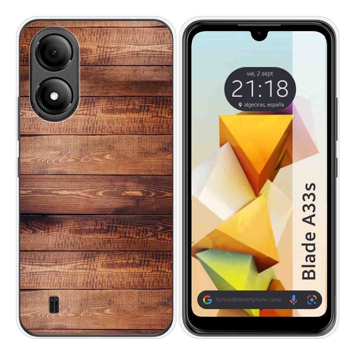 Funda Silicona para Zte Blade A33s diseño Madera 02 Dibujos