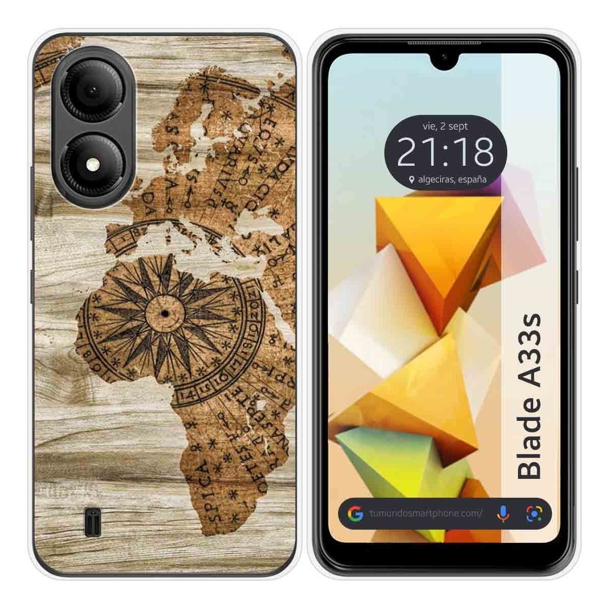 Funda Silicona para Zte Blade A33s diseño Madera 07 Dibujos
