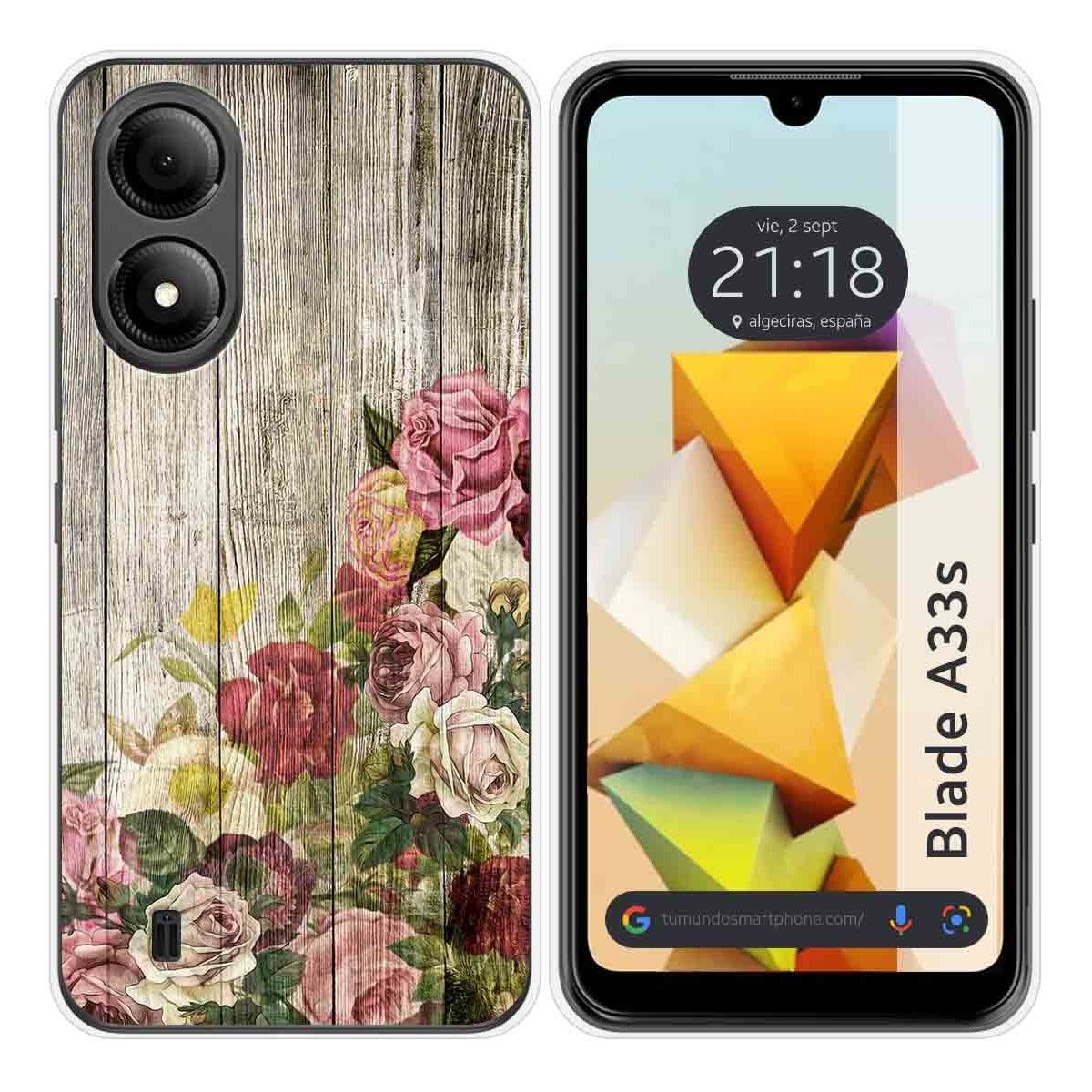 Funda Silicona para Zte Blade A33s diseño Madera 08 Dibujos