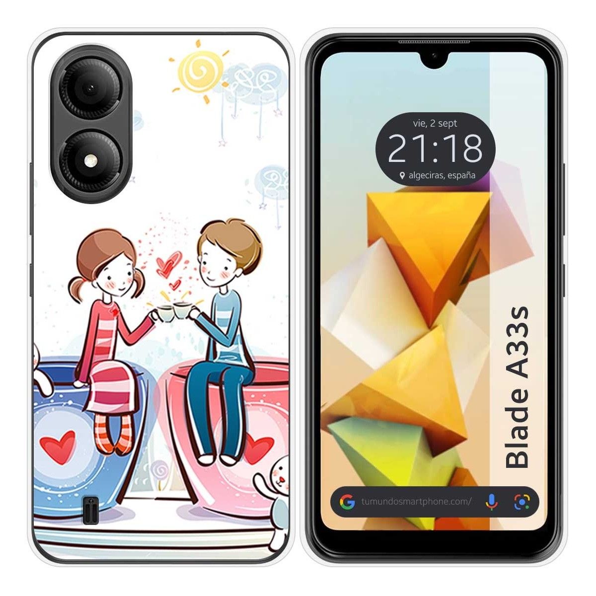 Funda Silicona para Zte Blade A33s diseño Café Dibujos