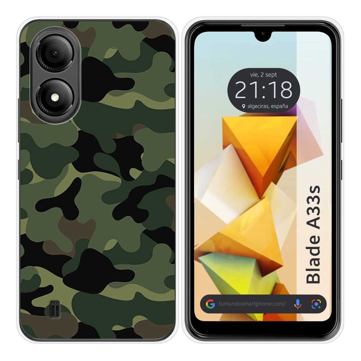 Funda Silicona para Zte Blade A33s diseño Camuflaje Dibujos