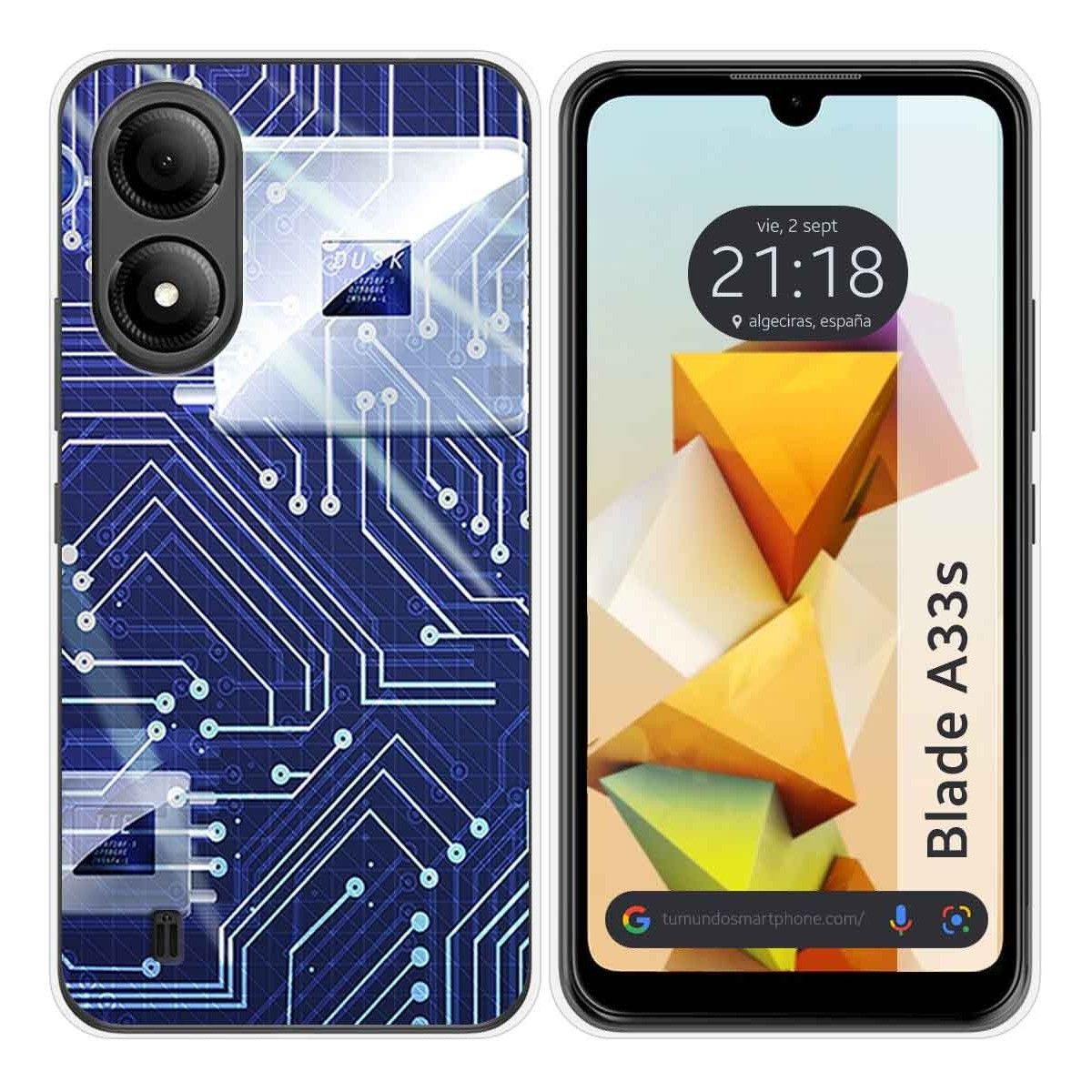 Funda Silicona para Zte Blade A33s diseño Circuito Dibujos