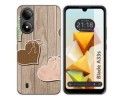Funda Silicona para Zte Blade A33s diseño Corazones Madera Dibujos