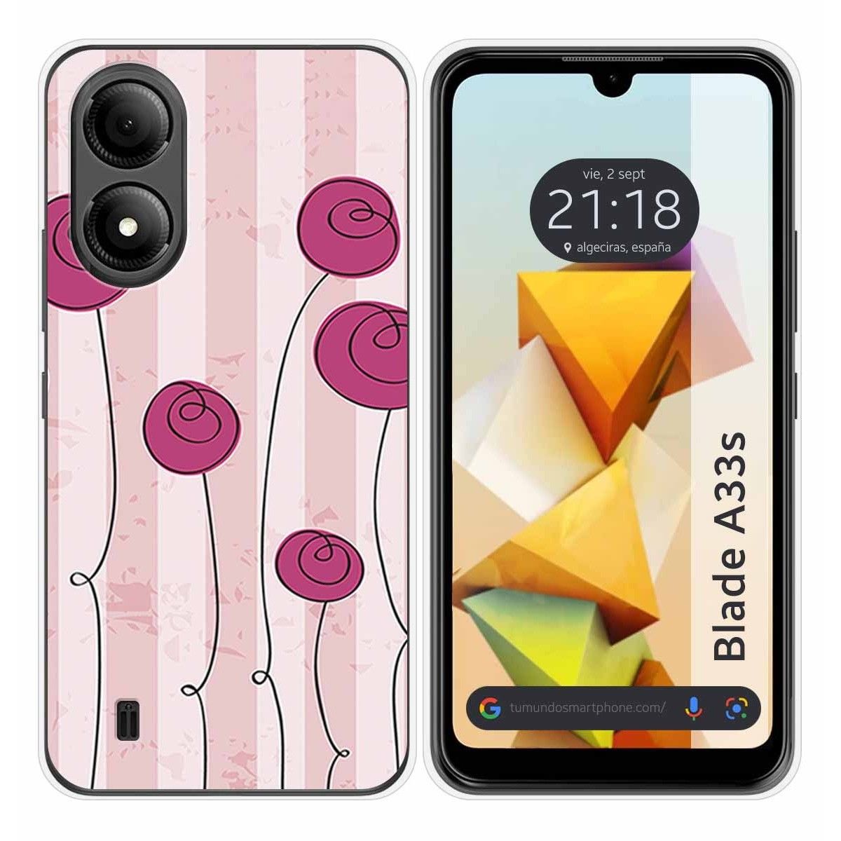 Funda Silicona para Zte Blade A33s diseño Flores Vintage Dibujos