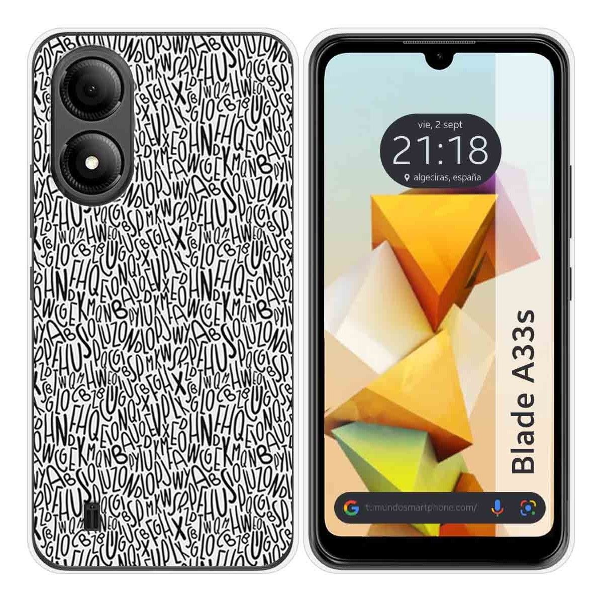 Funda Silicona para Zte Blade A33s diseño Letras Dibujos
