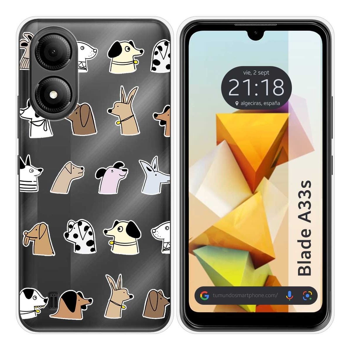 Funda Silicona para Zte Blade A33s diseño Perros Dibujos