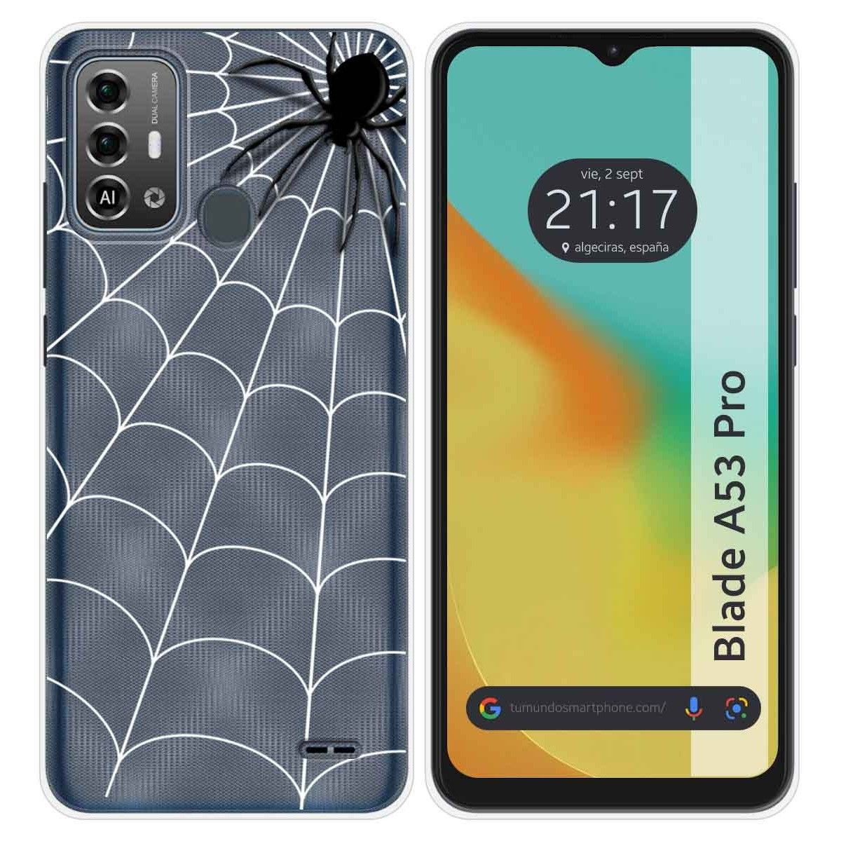 Funda Silicona Transparente para Zte Blade A53 Pro diseño Araña Dibujos