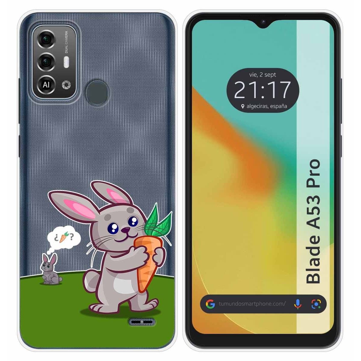 Funda Silicona Transparente para Zte Blade A53 Pro diseño Conejo Dibujos