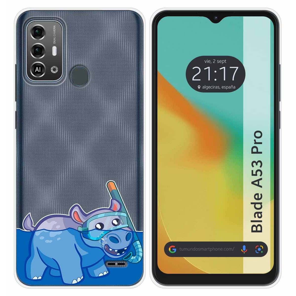Funda Silicona Transparente para Zte Blade A53 Pro diseño Hipo Dibujos